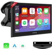 Strolox 7 Inch Navigatiesysteem - Draadloze Apple Carplay & Android Auto - 2024 Verbeterd Model - Carplay scherm - Universeel Auto Stereo Bluetooth - USB-C aansluiting - 2 montage beugels