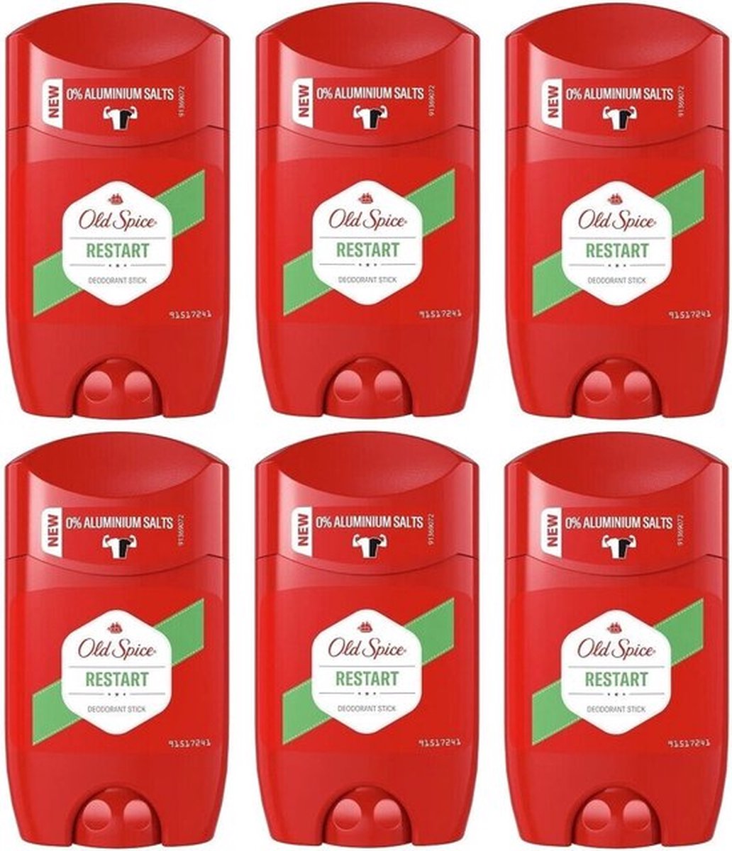 Goedkoopste Old Spice Deo Stick Restart - Voordeelverpakking 6 x 50 ml - 8001841858395
