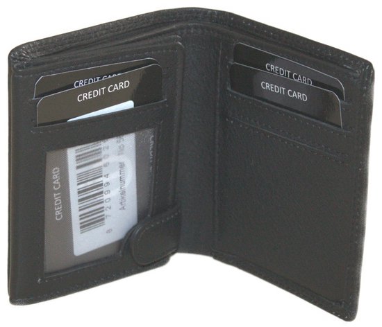 Kleine billfold / Creditcard houder / Pasjeshouder met ruimte voor biljetten Zwart 563 Zwart