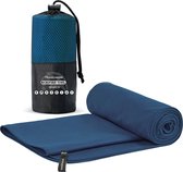 Travelhawk Microvezel Reishanddoek Set - 2 Stuks - Handdoeken - Strandlaken 180 x 80cm - Microvezel - Donkerblauw