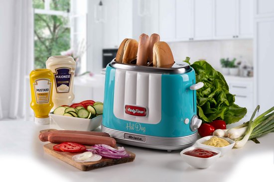 Ariete 0206/01 - 50's Style Hotdog maker - 650W - 2 Sleuven - Party Time - Blauw — afbeelding 2