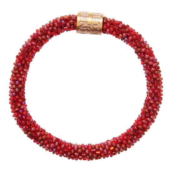Retourner à l'expéditeur Bracelet perlé rouleau sur bracelet rouge - - Rouge Diamètre 7 cm