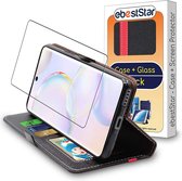 ebestStar - Hoes voor Honor 50, Wallet Etui, Book case hoesje, Zwart, Rood + Gehard Glas