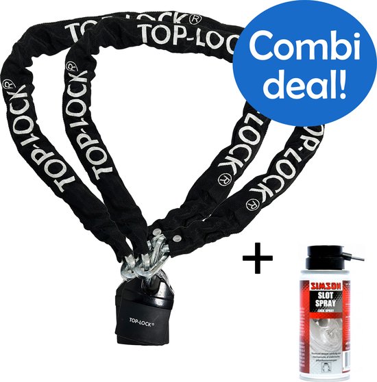Combi Deal! - Maxxsloten Bundel - Top-Lock fietsslot 120cm 2x + Slotspray Simson 100ml