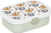 Mepal Broodtrommel voor Kinderen - Bento Lunchbox - Aquarel Dieren - Inclusief Bentobakje & Vorkje - BPA vrij en Vaatwasserbestendig - 750 ml - Luiaard