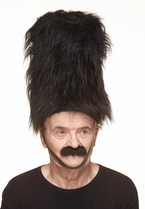 Partychimp Plaksnor Opa Nep Snor Zelfklevend voor Carnaval Verkleedaccessoire - Zwart - Imitatiebont