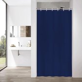 Douchegordijn, donkerblauw textiel, wasbaar, 100 x 180 cm