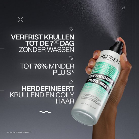 Redken Refreshing Curl Mist - Rafraîchit les boucles jusqu'à 7 jours sans lavage - 250ml