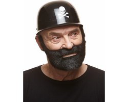 Partychimp Nep Snor met Baard Man Zelfklevend Plaksnor met Baard Kort voor Carnaval Verkleedaccessoire - Zwart - Imitatiebont