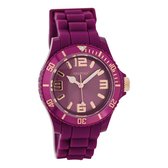 OOZOO Timepieces - Aubergine paarse horloge met aubergine paarse rubber band - JR252