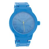 OOZOO Timepieces - Blauwe horloge met blauwe kunststof horlogeband - C3681