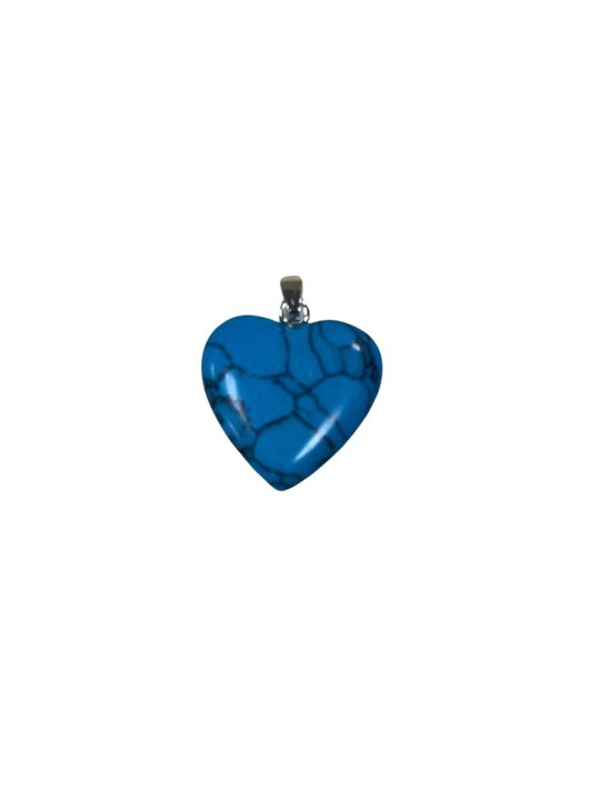 Ruben Robijn Howliet blauw hart hanger 20 mm (gekleurd)