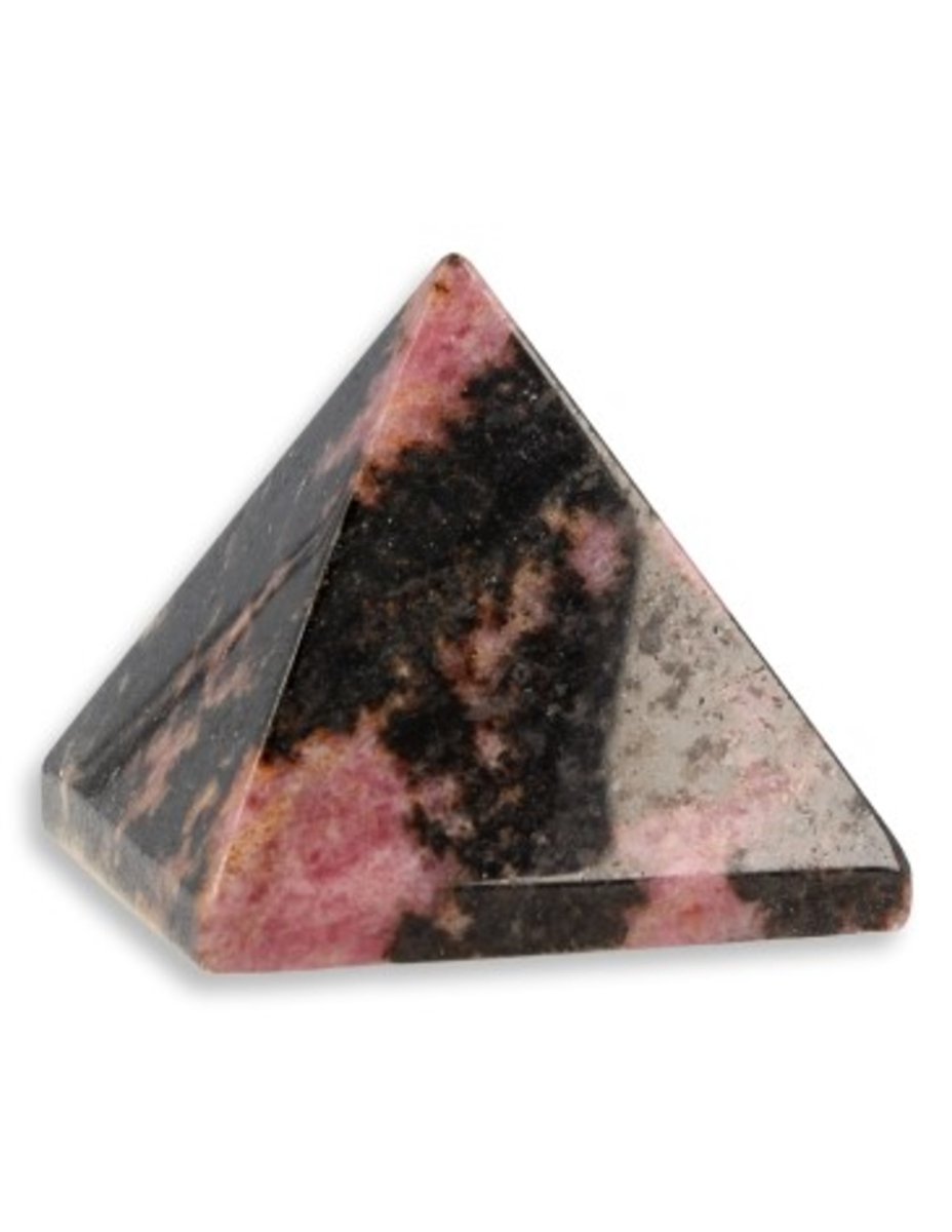 Ruben Robijn Rhodoniet edelsteen piramide 25 mm Roze / zwart