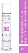 Minela Care - Crème solaire Filtre Minéral Bio - Crème - pour visage et corps - SPF50+ - 110 gr
