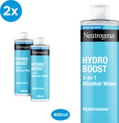 Neutrogena Hydro Boost 3-in-1 micellair water - effectieve en zachte gezichtsreiniging - 2 x 400 ml