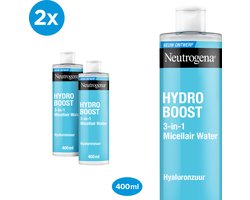 Neutrogena Hydro Boost 3-in-1 micellair water - effectieve en zachte gezichtsreiniging - 2 x 400 ml