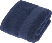 Homescapes 2-delige handdoekenset donkerblauw - 100% Turks katoen 500 gsm