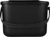 Practic Mini Bini - Afvalbak 6L - met deksel en handvat voor de keuken - BPA-vrij - Zwart - 17cm x 24.5cm x 19cm