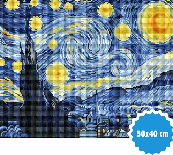F4B Diamond Painting De Sterrennacht – 40x50 cm – Vierkante Steentjes