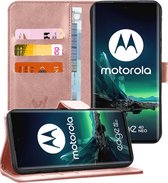 Hoesje geschikt voor Motorola Edge 40 Neo - Portemonnee Book Case Rosegoud