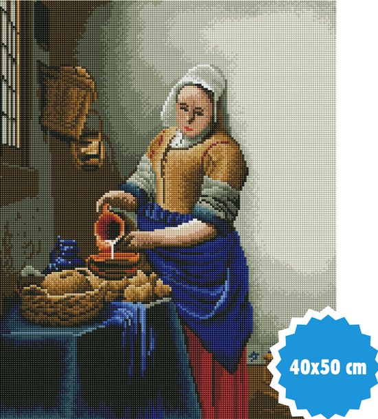 Ansichtkaart 3d Johannes Vermeer het melkmeisje 3 stuks