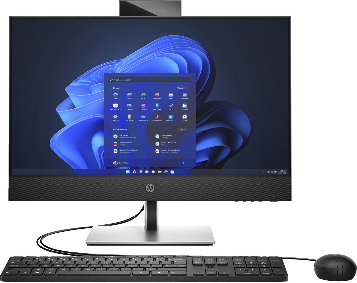 HP ProOne 440 G9 Intel® Core™ i3 i3-12100T 60,5 cm (23.8") 1920 x 1080 Pixels Touchscreen Alles-in-één-pc 8 GB DDR4-SDRAM 512 GB SSD Windows 11 Home Wi-Fi 6 (802.11ax) Zwart