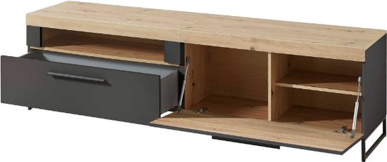 Emob- TV Meubel TV-meubel Lorna 1 lade & 1 opklapdeur - 192cm - Antraciet