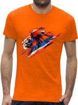 Heren shirt Oranje /Leeuw NL vlag / EK mannen shirt / WK Heren shirt / Oranje Koningsdag shirt/ Maat XL