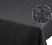 Tafelkleed linnenlook waterafstotend lotuseffect vlekbescherming onderhoudsvriendelijk afwasbaar vuilafstotend rechthoekig 135 x 200 cm grijs met extra bescherming Tafelkleed