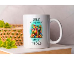 Mok The Sweet Drink in my hand toes the sand - Cute - funny - CoupleGifts - GiftForCouple - LoveGift - ValentinesGift - CadeauVoorKoppels - ValentijnsCadeau - PerfectCadeau