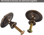 10x Retro Antieke 30mm Meubels Knoppen Lade Handvatten Kasteel Bloemen Patroon Bronzen Knoppen Vintage Messing Trekken handvatten voor kabinet Dressers Keuken