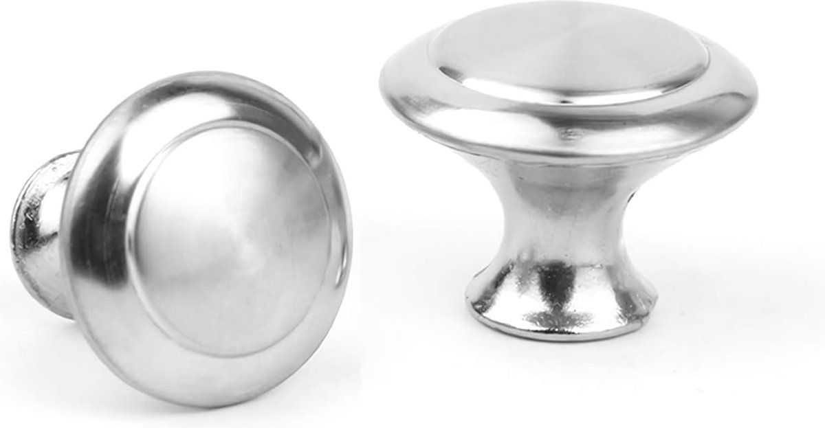 12 stuks gematteerde zilveren kastknoppen ronde paddestoel lade knoppen 30 mm aluminiumlegering lade trekhandvat kastknoppen deur trekt met schroeven voor kast meubels enkel gat