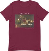 Caravaggio 'Het Avondmaal in Emmaüs' ("Supper at Emmaus") Beroemd Schilderij T-Shirt | Unisex Klassiek Kunst T-shirt | Maroon | XS