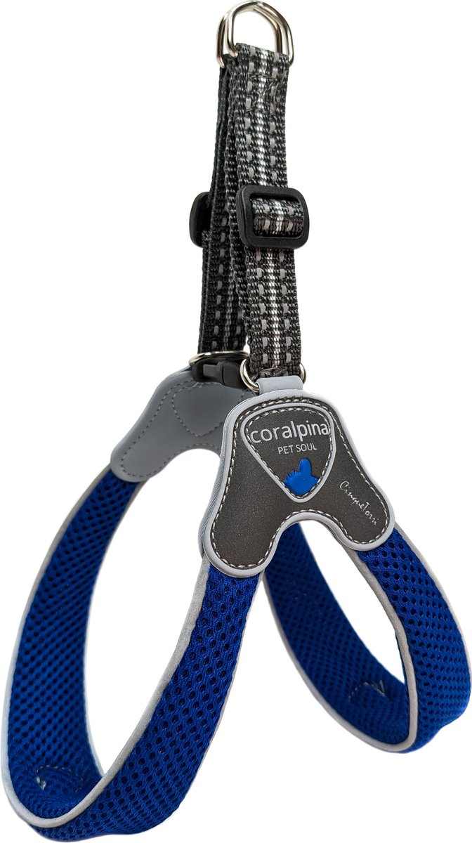 Coralpina Cinquetorri - Harnas - Hondentuigje - Kleur: blauw - Maat 5 - Borstomvang: 40-50 cm - 6-8 kg