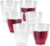 Plasticforte onbreekbare Picardi drinkglazen - 6x stuks - kunststof - transparant - 250 ml - camping/outdoor/kinderen - limonade glazen