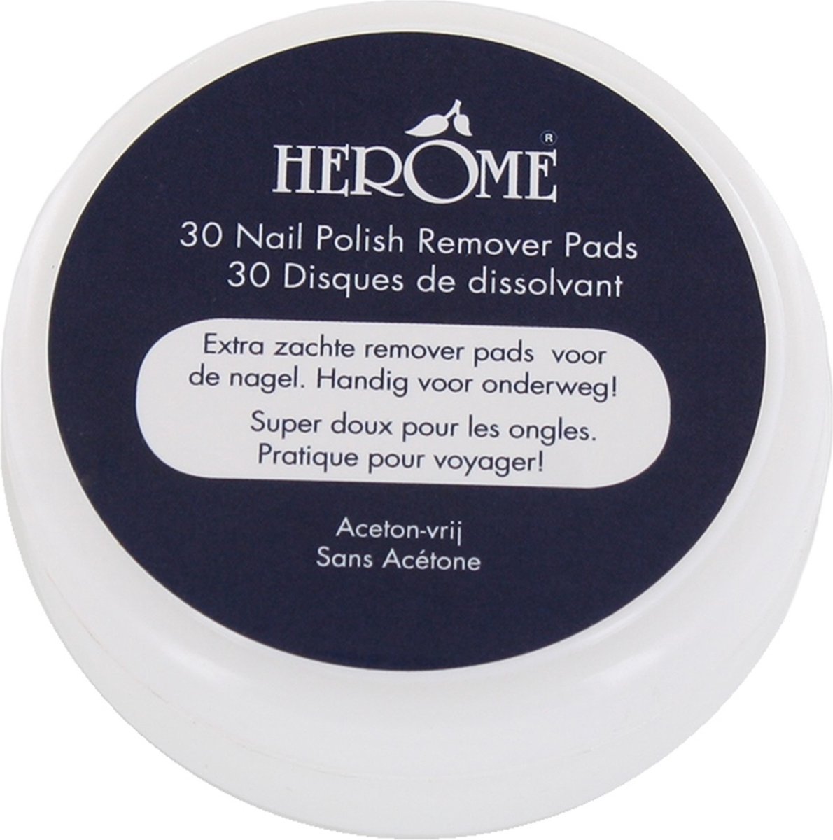 Goedkoopste Herome Nagellakremover pads - Nagellakverwijderaar Pads - Acetonvrij, Mild Reinigend en Droogt Niet Uit - handig voor onderweg Reis mini's - 30 pads