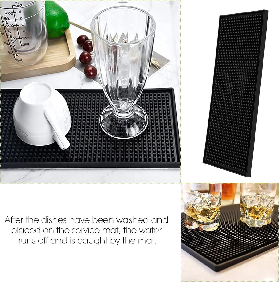 Tapis Égouttoir Vaisselle Silicone 30x15 Cm | Absorbant, Antidérapant - Pour Évier Et Plan De Travail