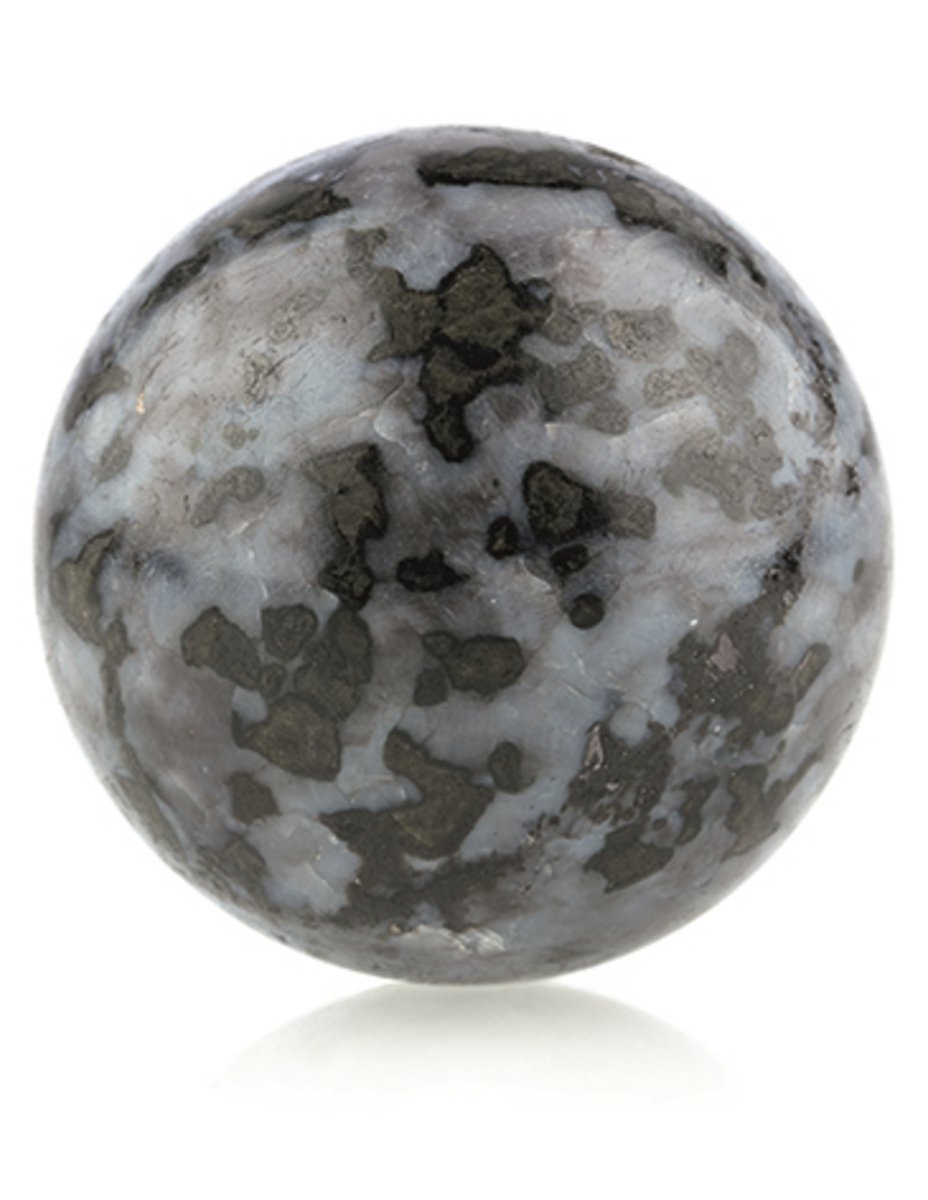 Ruben Robijn Gabbro 4 - 4,5 cm edelsteen bol Zwart / grijs
