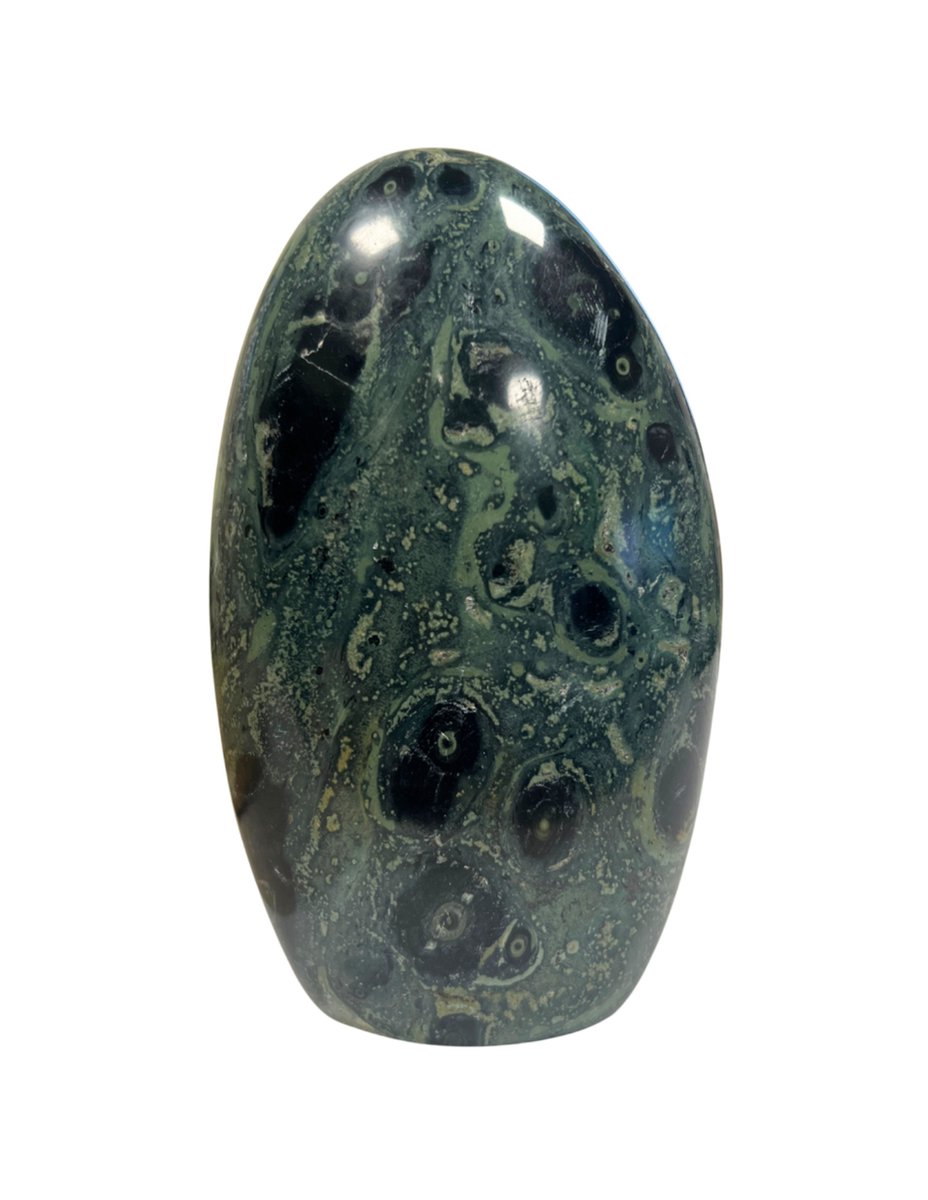 Ruben Robijn Jaspis kamballa edelsteen sculptuur nr.03 Groen / zwart