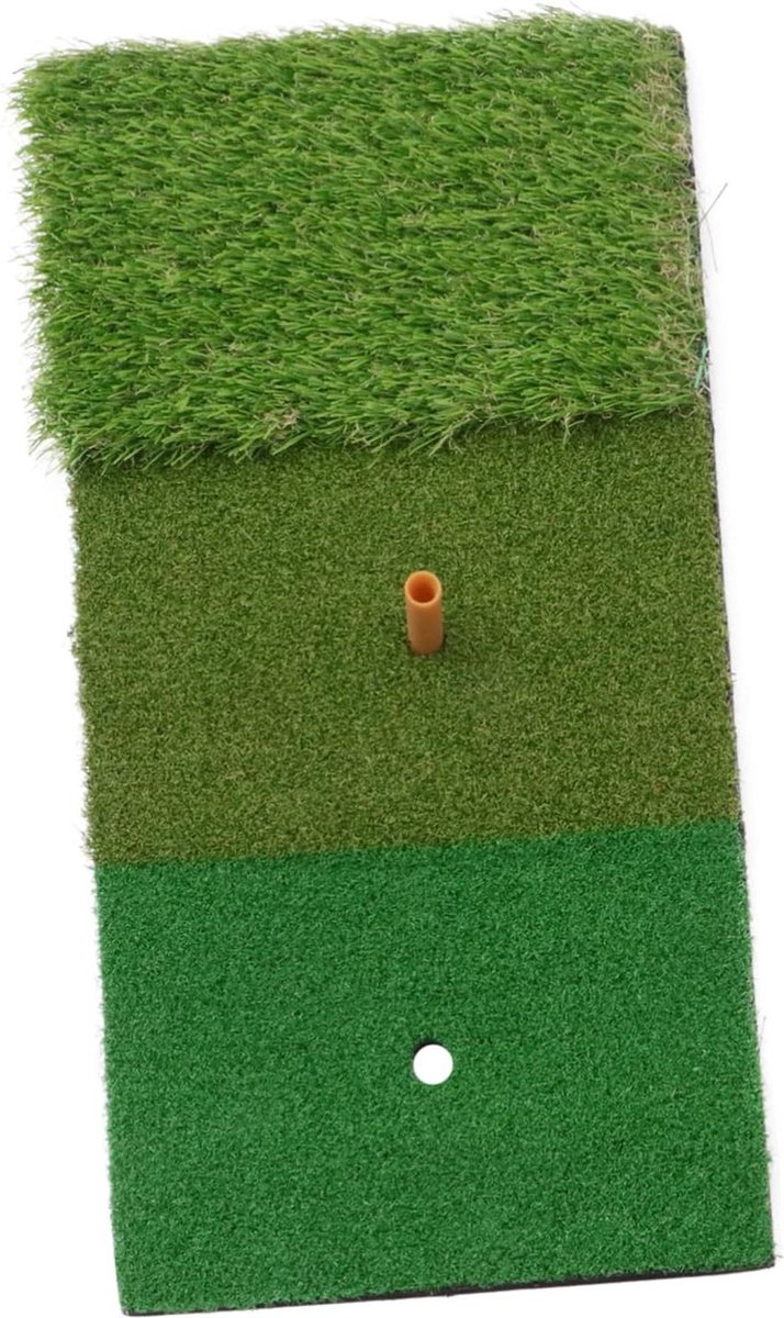 Golf-oefenmat slagmat voor indoor en outdoor golftraining - Groen - 3 kleuren lang en kort gras - 30 x 60 cm