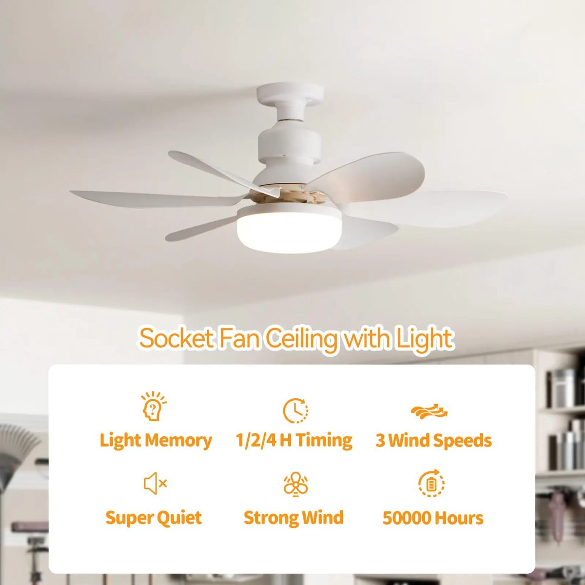 LED - Plafondventilator met een lamp