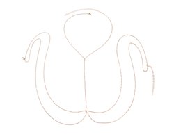 Plux Fashion Basic Lichaamsketting - Goud - Verschillende afmetingen - Sieraden - Gold Body Chain - Schakel Lichaamsketting - Sieraden Cadeau - Luxe Style - Duurzame Kwaliteit - Moederdag Cadeau