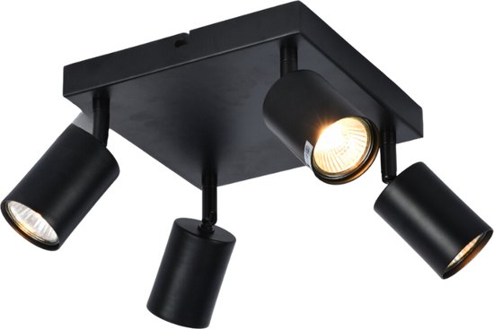 Set van 6 dimbare LED inbouwspots Bari zwart GU10 5 Watt 2700K IP65 spuitwaterdicht Set van 6 dimbare LED inbouwspots Bari zwart GU10 5 Watt 2700K IP65 spuitwaterdicht