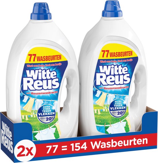 Witte Reus Wasmiddel Gel 77 Wasbeurten - 2 x 3,465 liter - Voordeelverpakking
