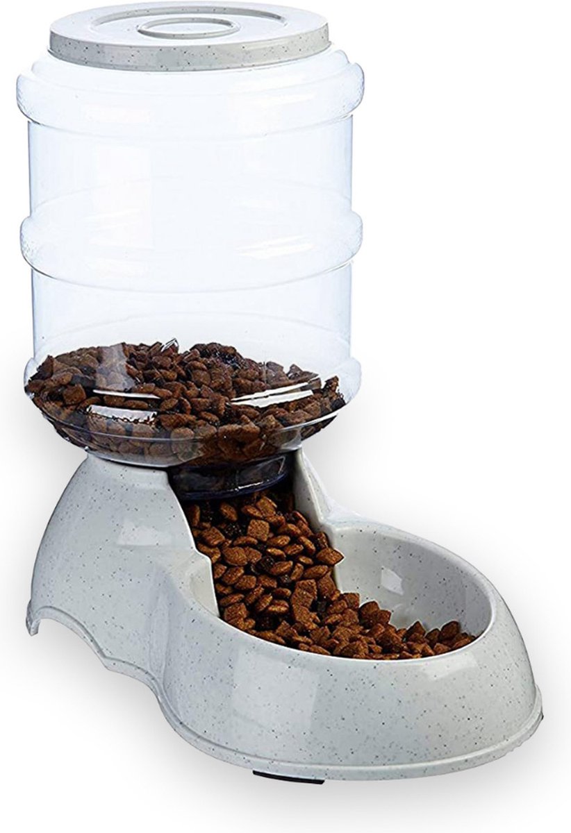 Bol.com Buxibo Voerbak Hond/Kat - Transparante bak 3.5 Liter - Automatisch Bijvul Werking - 32x32x18CM aanbieding