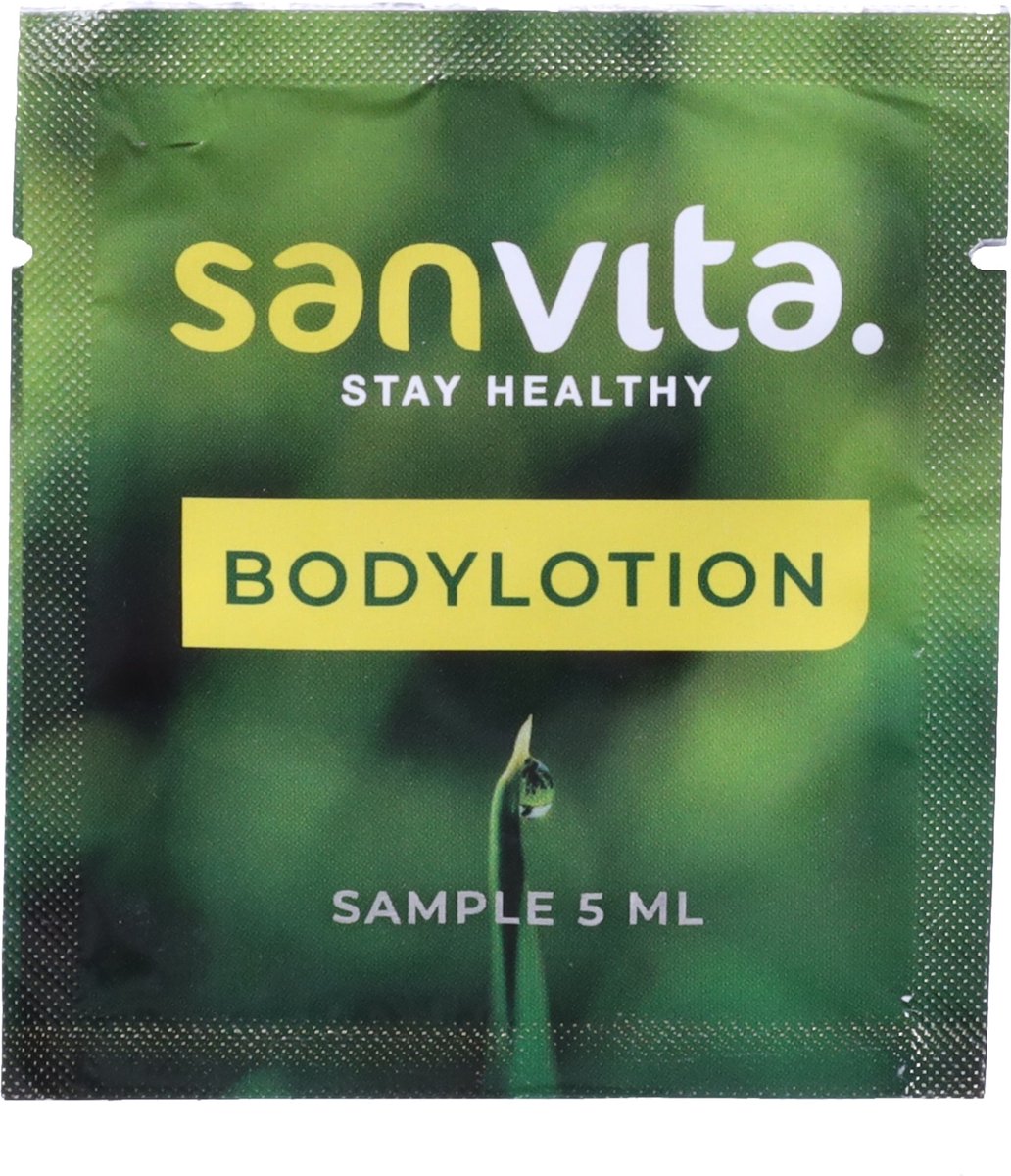 Proefmonster natuurlijke bodylotion obv paardenmelk tegen huidklachten Sanvita