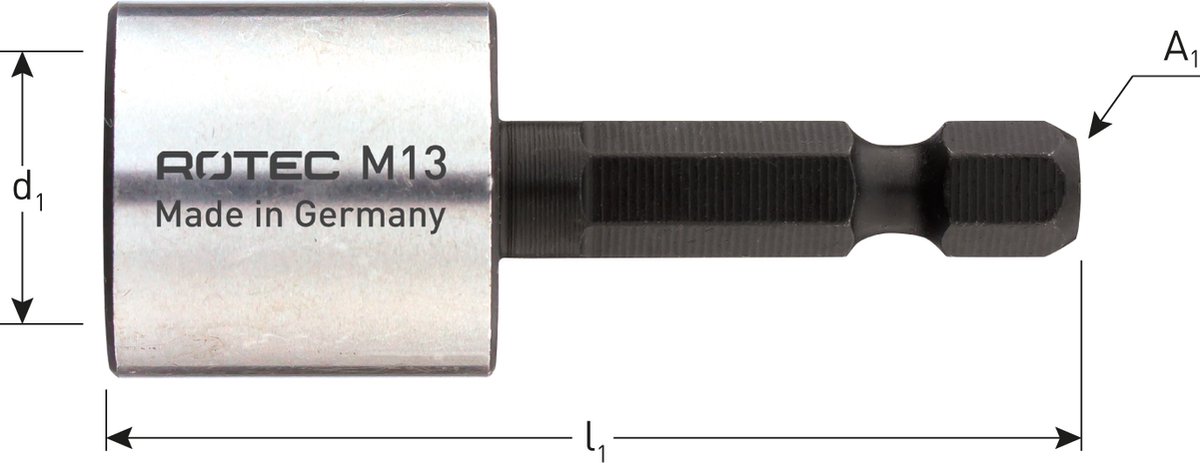 Dopsleutel E6.3 1/4" bitopn., magnetisch, SW 14x65