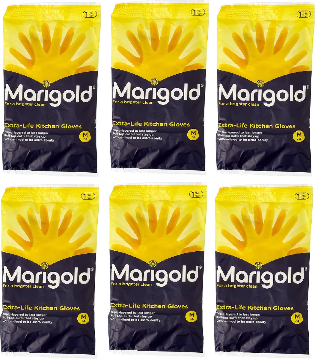Huishoudhandschoen Marigold Kitchen geel medium - 6 stuks