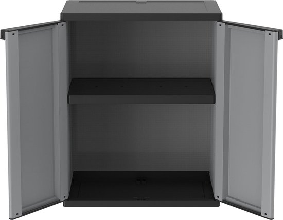 Zijkantbeeld Van Een Realistische Kast Met Twee Deuren Onderaan En Open Planken Bovenop 776652 6098