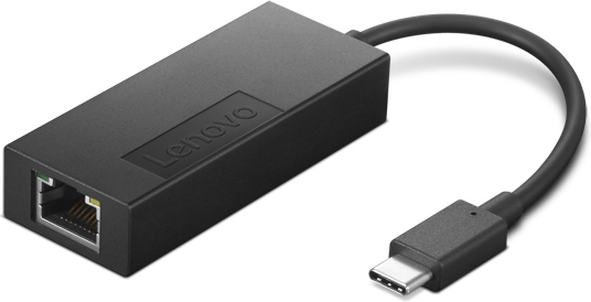 Lenovo USB-C, RJ45 Adapter – 1x USB-C stekker – 1x Gigabit-LAN (1/2.5 Gbit/s) – 4X91H17795